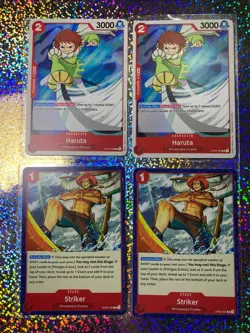 One Piece Card Game Pillars of Strength: OP03-009 Haruta; OP03-020 Striker - Image 1