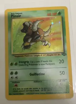 Pokemon Trading Card Game Pinsir Jungle Holo Card LP in Sleeve - Image 1