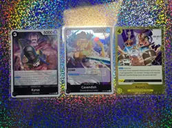 One Piece Card Game Foil: OP04-081 Cavendish; OP06-116 Reject; OP04-082 Kyros - Image 1