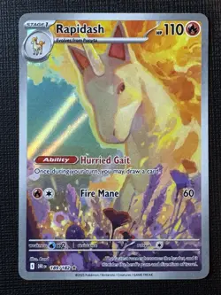 Pokemon TCG Rapidash Holo Card 189/182 Sv10: Destined Rivals Near Mint Condition - Image 1