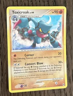 Pokemon TCG Toxicroak Holo Rare Card 11/99 Arceus 2009 - NM - Image 1