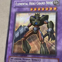 Yu-gi-oh Rarest Yugioh Misprint Elemental Hero Grand Neos Ct04 Part Super/secret - Image 2