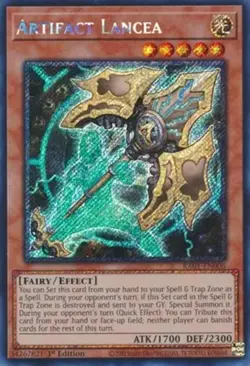 Artifact Lancea - RA01-EN006 - Platinum Secret Rare - 1st Edition NM YuGiOh! 25 - Image 1