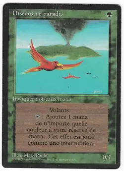 ►Magic-Style◄ MTG - Birds of Paradise - French Revised FBB - Played (inked) - Image 1