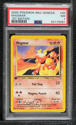 Magmar 1st Ed. Pokemon Neo Genesis PSA 7 2000 - Image 1