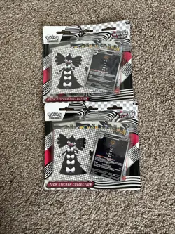 Pokemon TCG Scarlet Violet White Flare 3Pk Blister Tech Sticker Collection Lot 2 - Image 2