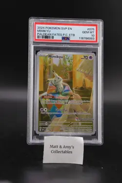 2024 Mimikyu 75 Pokemon Center Stamped ETB Promo Paldean Fates PSA 10 - Image 1