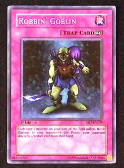 Robbin' Goblin 1st Edition YuGiOh Structure Deck Invincible Fortress Trap Common - Image 1
