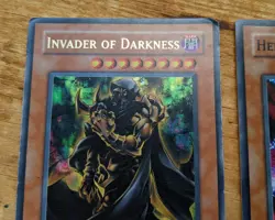 1996 Yu-Gi-Oh YuGiOh Cards Invader of Darkness & Helpoemer TLM-ENSE1 DR1-EN006 - Image 4
