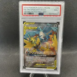 Pokemon TCG Moltres Zapdos Articuno GX Full Art Holo Card 66/68 Hidden Fates - Image 1