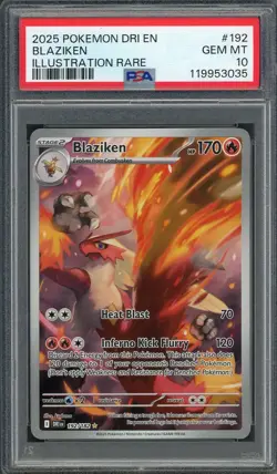 PSA 10 Blaziken (Illustration Rare) Destined Rivals 192/182 Pokemon Card B11 - Image 1