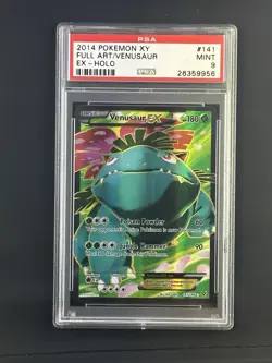 PSA 9 Venusaur ex Full Art Holo 141/146 XY Base Set 2014 Pokemon Card - Image 1