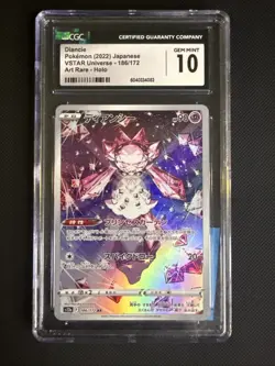 Pokemon Diancie VSTAR TCG Holo Art Rare Card 186/172 Universe GRADED CGC 10 - Image 1