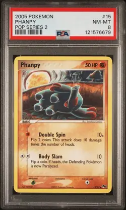 PSA 8 Phanpy #015/017 POP Series 2 Vintage Graded Pokemon Card - Image 1