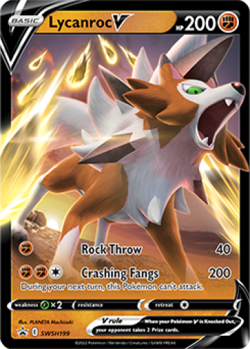 1x Lycanroc V SWSH199 ULTRA RARE SWSH Black Star Promo Pokemon TCG Card LP - Image 1