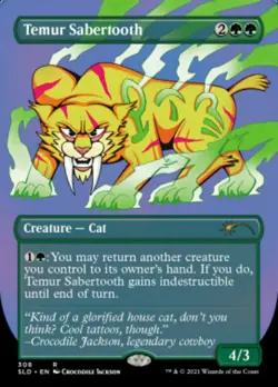 MTG Temur Sabertooth (Borderless) [Secret Lair Drop Series] Near Mint Magic - Image 1