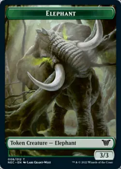 MTG Angel // Elephant Double-Sided Token [Kamigawa: Neon Dynasty Commander Toke - Image 2