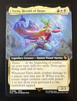 MTG Final Fantasy Terra, Herald of Hope Borderless Extended Art Non-Foil NM - Image 1