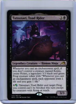 1x Tatsunari, Toad Rider - Foil NM-Mint, English Kamigawa: Neon Dynasty MTG Magi - Image 1