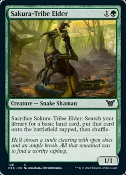MTG Sakura-Tribe Elder [Kamigawa: Neon Dynasty Commander] Near Mint Magic - Image 1