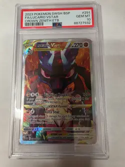PSA 10 Gem Mint Pokemon Lucario Crown Zenith ETB Promo SWSH291 - Image 1