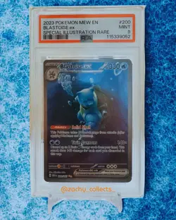 Blastoise EX 200/165 Special Illustration Rare 2023 Pokemon 151 PSA 9 MINT - Image 1