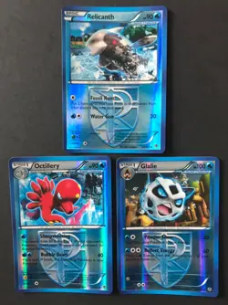 3 X Plasma Blast Pokemon Cards Reverse Holo Octillery 19/101 Glalie Relicanth 24 - Image 1