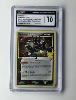 CGC 10 GEM MINT Black Star Promo Greninja Gold Star SWSH144 Celebrations Pokemon - Image 1