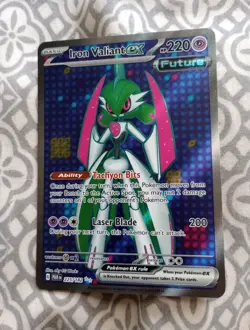 Pokemon TCG Iron Valiant EX 225/182 Full Art Sv04: Paradox Rift Holo - Image 1