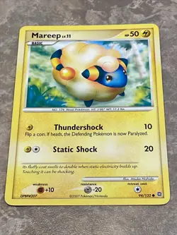 Mareep - 94/132 - Vintage Common (Diamond & Pearl) Pokemon TCG Official HP 2007 - Image 1