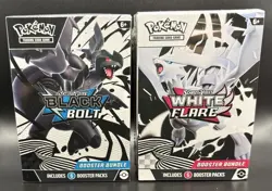 Pokemon Black Bolt + White Flare Booster Bundle Set of 2 - Factory Sealed - Image 1