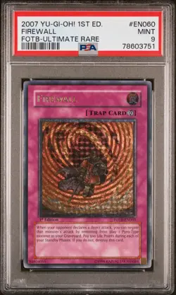 Yugioh Firewall FOTB-EN060 1st Edition Ultimate Rare PSA 9 Mint - Image 1