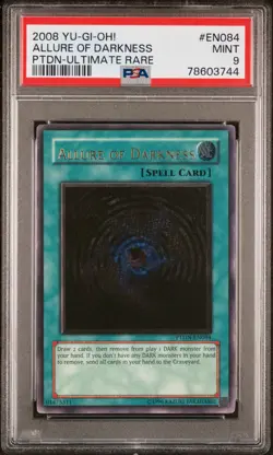 Yugioh Allure of Darkness PTDN-EN084 Ultimate Rare 1st PSA 9 MINT - Image 1