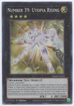 Yugioh! - Number 39: Utopia Rising - MAZE-EN021 - Super Rare - 1st Edition - NM - Image 1
