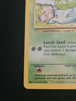 Pokemon Card Base Set 1999 Bulbasaur 44/102 - Image 2