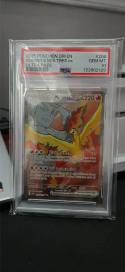 Destined Rivals Team Rockets Moltres EX Full Art Card 208/182 PSA 10 - Image 1