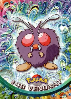 Pokemon #48 Venonat Card Topps TV Animation Edition Blue Logo - Image 1