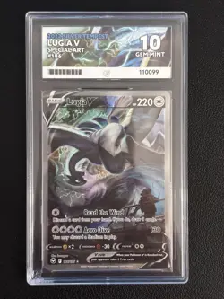 Pokemon TCG: Lugia V 186/195 ACE 10 - Silver Tempest - Perfect Subgrades - Image 1