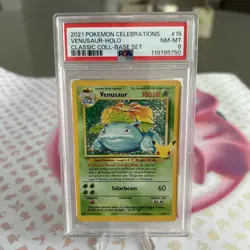 PSA 8 Venusaur-Holo 2021 Pokemon Celebrations #15 NM-MT Classic Coll Base Set - Image 1
