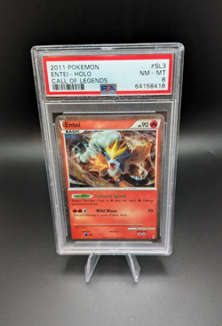 PSA 8 NM-MT 2011 Pokemon Call of Legends Entei Shiny Ultra Rare Holo SL3 ENGLISH - Image 1