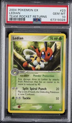 2004 POKEMON EX TEAM ROCKET RETURNS #23 LEDIAN PSA 10 - Image 1