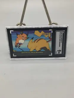 2000 TOPPS POKEMON TV ANIMATION EPISODE CARD EP14 ELECTRIC SHOCK SHOWDOWN SGC 9 - Image 2