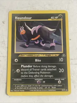Houndour 39/75 Neo Discovery Pokemon Card MP - Image 1