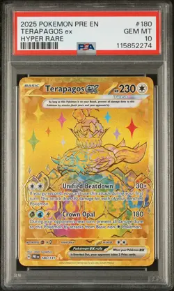 Terapagos EX Hyper Rare Prismatic Evolutions Holo Card 180/131 PSA 10 - Image 1