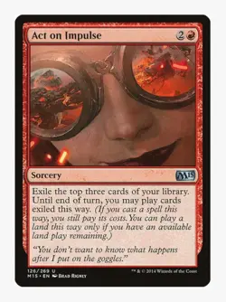 Act on Impulse #126 M15 Sorcery Magic Card in Protective Sleeve - Image 1