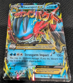 Pokemon 2015 Mega Swampert EX Black Star Promo Card XY87 Heavily played - Image 2