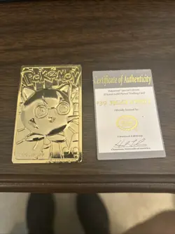 23-karat gold-plated Jigglypuff Pokemon Card Burger King 1999 Authentic - Image 1