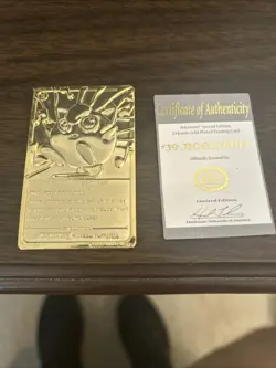 23-karat gold-plated Jigglypuff Pokemon Card Burger King 1999 Authentic - Image 2