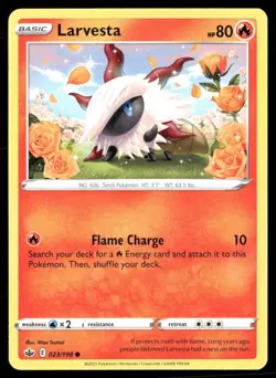 2021 Chilling Reign Set Pokemon Card 023 Larvesta NM - Image 1