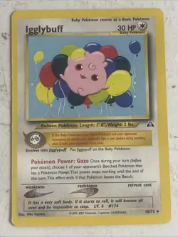 Igglybuff 40/75 - Neo Discovery Vintage Non-Holo Pokemon Card Hp - Image 1